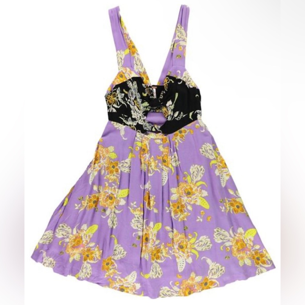 Free People Womens Baby It's You A-line Dress, Purple, Size Large